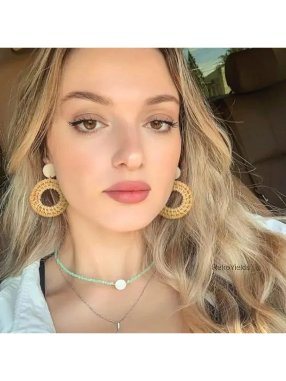 Boho Drop Dangle Earrings Set 9 Pairs Rattan Acrylic Statement Jewelry Women
